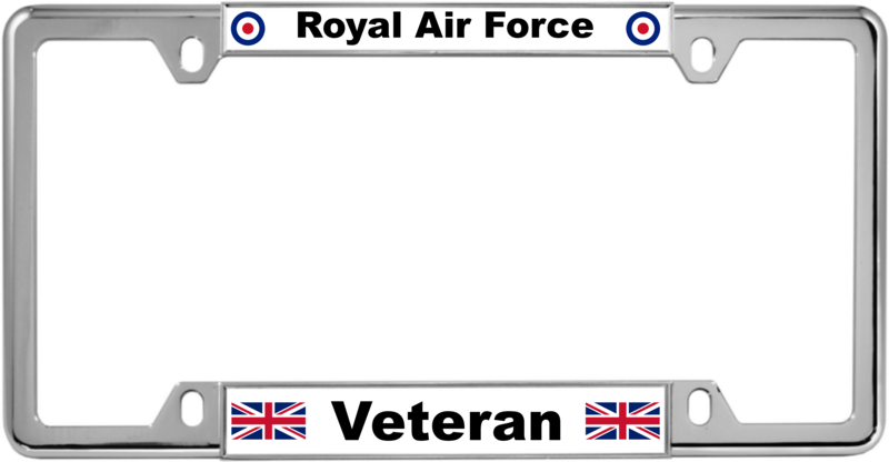 Royal Air Force - Custom Metal License plate frame with clear doming resin